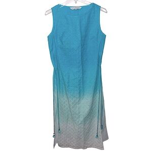 Ritu Kumar Kurta Dress Turquoise Lined Side Slit Studded Ombre Tasseled Size 36